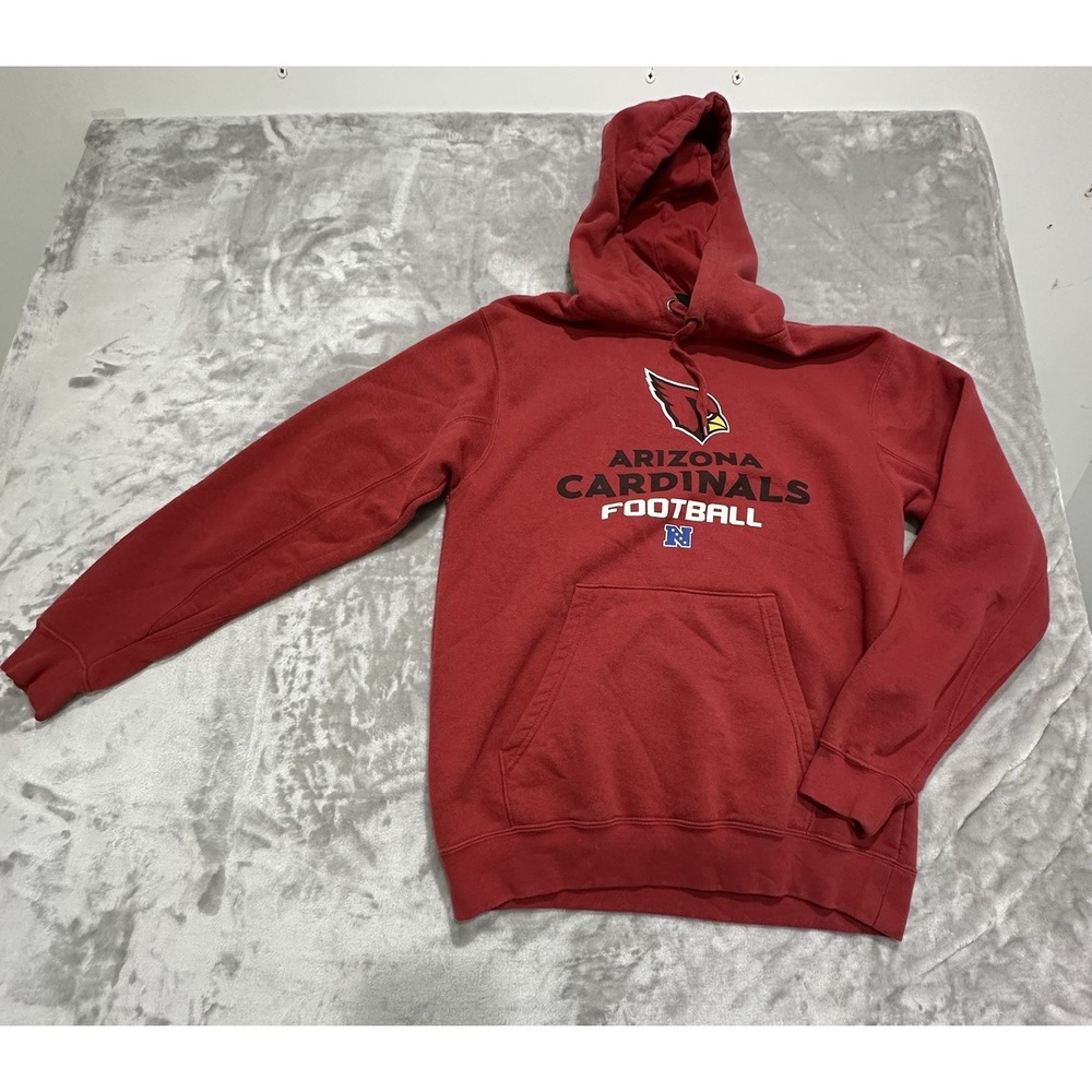 Arizona Cardinals Hoodie Sweater Men Size Medium Red Football NFL Drawstring EUC